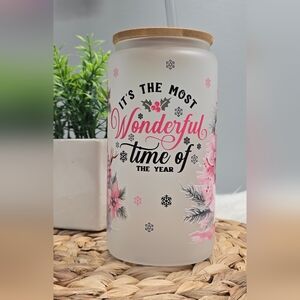 Festive Frosted Glass Bottle